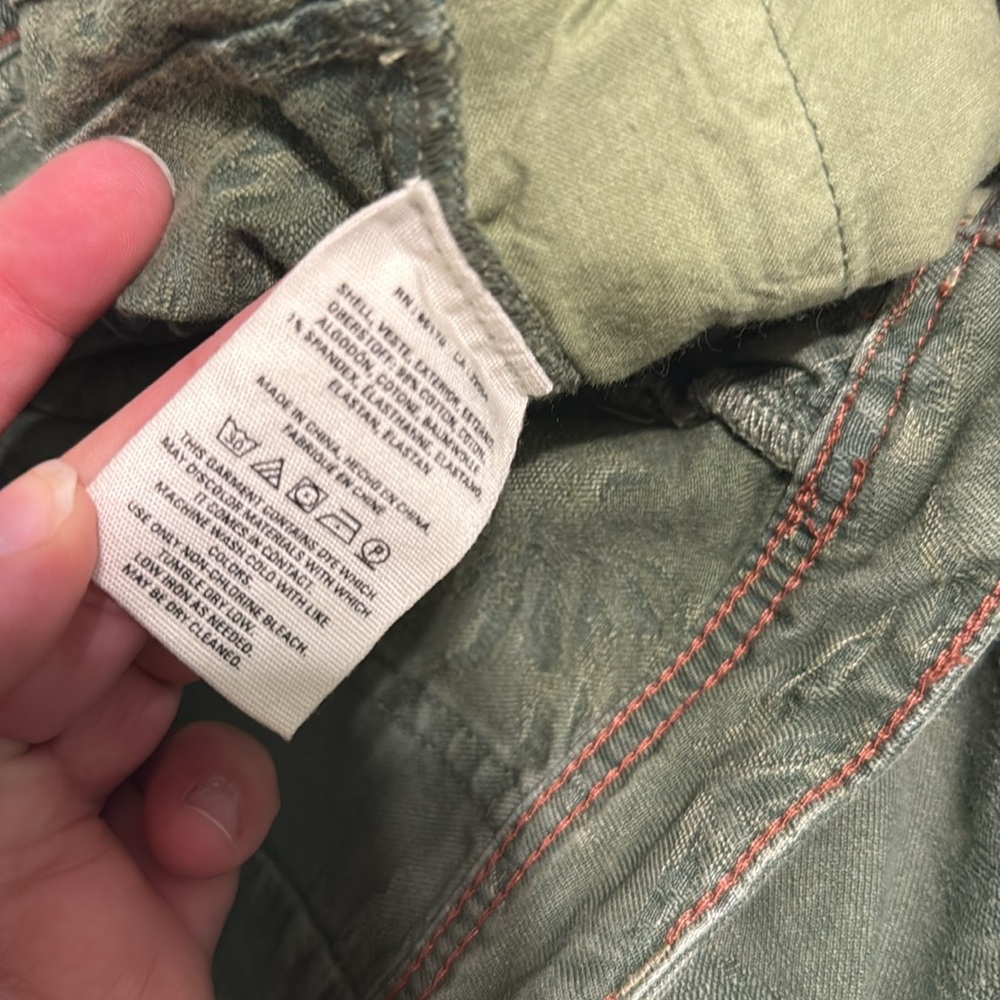 By Anthropologie Women’s Wanderer Jacquard Utility Straight Leg Pants Green 28 - Picture 10 of 10